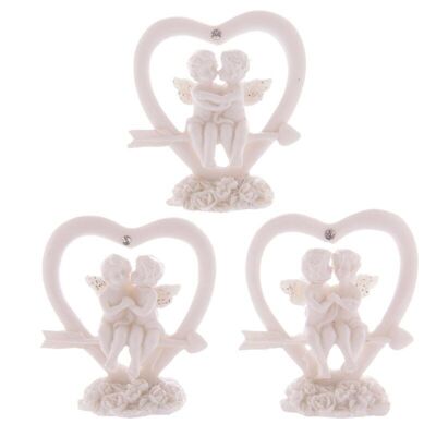 Lovers Glitter Chérubins Assis dans Cupids Arrow Heart