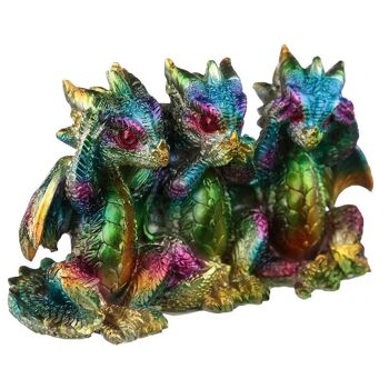 Rainbow Dragon Metallic Hear No See No Speak No Evil 4