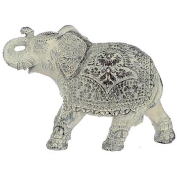 Petite Figurine Éléphant Thaï Blanc Brossé 1