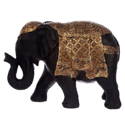 Brushed Black and Gold Small Thai Elephant Figurine