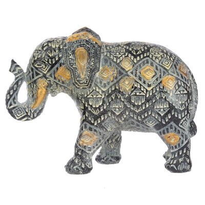 Figura de elefante tailandés pequeña geométrica