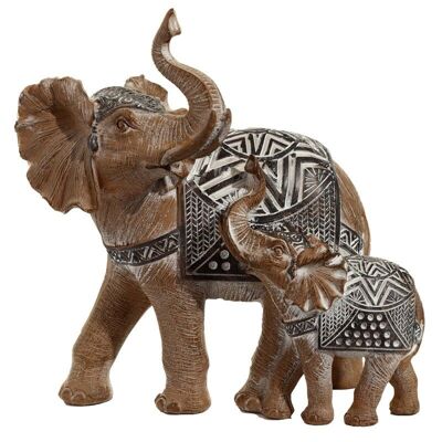 Wooden Effect Elephant Figurine