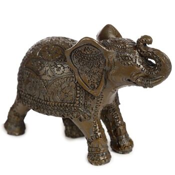 Peace of the East Figurine d'éléphant thaïlandais moyen effet bois 2