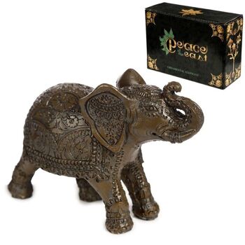 Peace of the East Figurine d'éléphant thaïlandais moyen effet bois 6