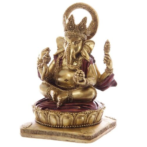 Gold and Red Ganesh Statue 14cm