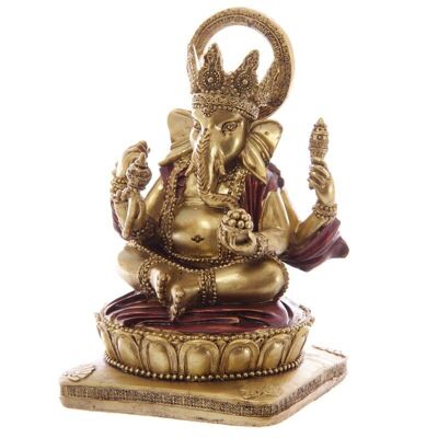 Statua Ganesh oro e rosso 14cm