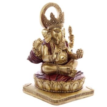 Statuette Ganesh Or et Rouge 14cm 4