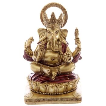 Statuette Ganesh Or et Rouge 14cm 5