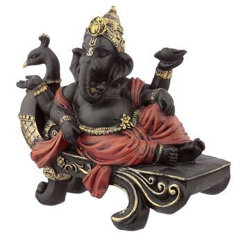 Figurine Ganesh sur Banc Paon 2