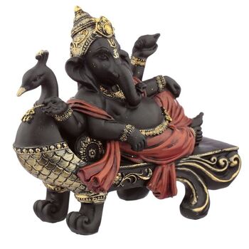 Figurine Ganesh sur Banc Paon 4