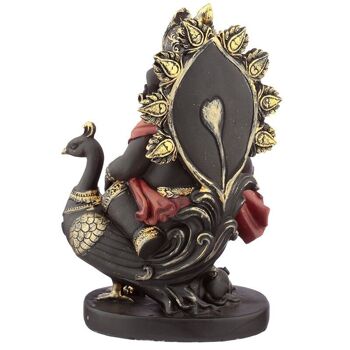 Figurine Ganesh avec Pipe et Paon 2