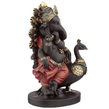Figurine Ganesh avec Pipe et Paon 3