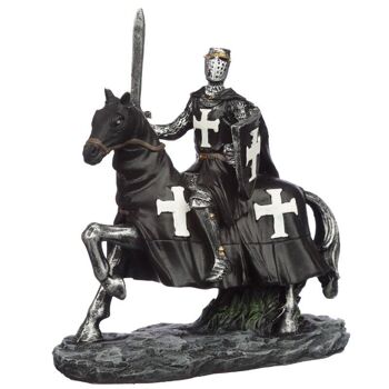 Petite figurine de chevalier noir à cheval 4