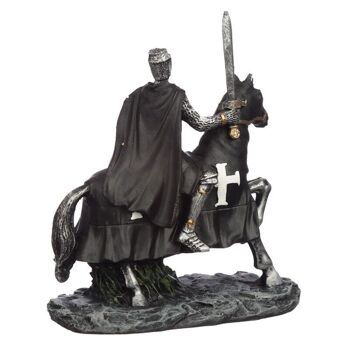Petite figurine de chevalier noir à cheval 5