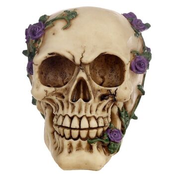 Crânes et roses Crâne avec roses violettes 3