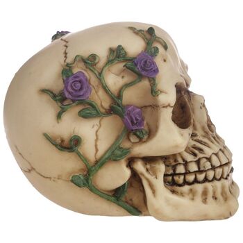 Crânes et roses Crâne avec roses violettes 4