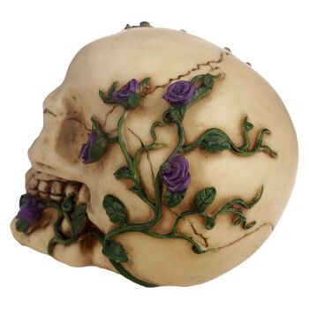 Crânes et roses Crâne avec roses violettes 10