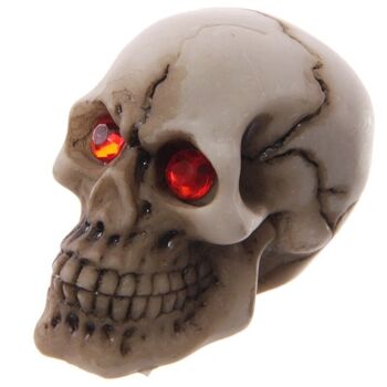 Crâne horrible avec décoration yeux gemme rouge 6