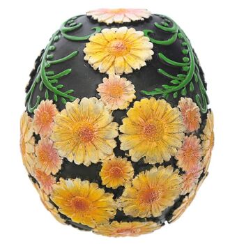 Tête de crâne du jour des morts avec motif floral marguerite 5