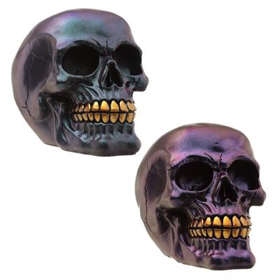 Dark Metallic and Gold Skull Decoration