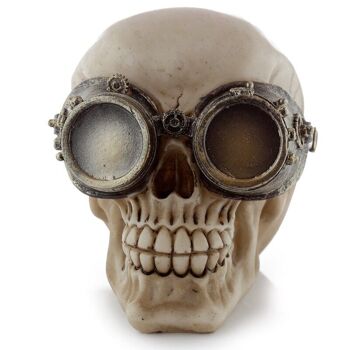 Ornement de crâne de style steampunk avec lunettes 3