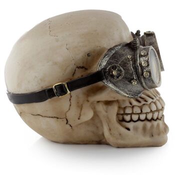 Ornement de crâne de style steampunk avec lunettes 4