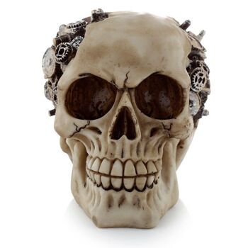 Crâne de style steampunk avec rouages et engrenages 2