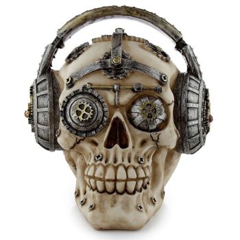 Crâne de style steampunk avec casque 2