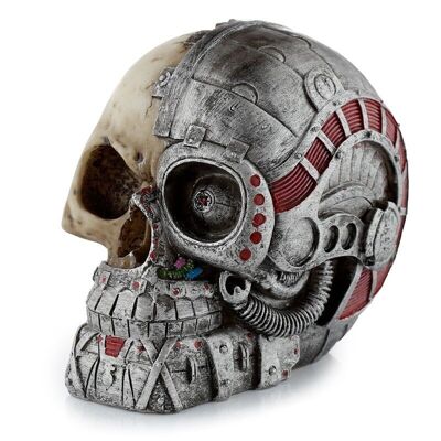 Tête de demi-robot crâne de style steampunk