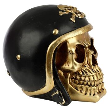 Crâne d'or dans l'ornement de casque de motard 9