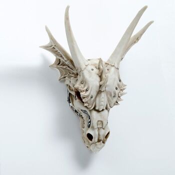 Grande décoration de crâne de dragon avec détail métallique 4