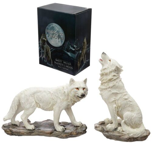 Protector of the North Ghost Walker White Wolf Figurine