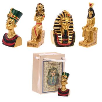 Figurines égyptiennes dans un mini sac cadeau 1
