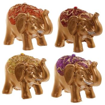 Mini éléphant porte-bonheur à paillettes métalliques à collectionner 1