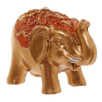 Mini éléphant porte-bonheur à paillettes métalliques à collectionner 3