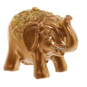Mini éléphant porte-bonheur à paillettes métalliques à collectionner 5