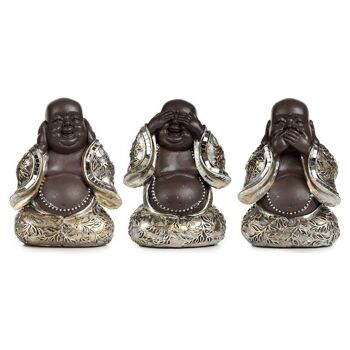 Ensemble de 3 Bouddhas chinois Speak No See No Hear No Evil 1