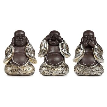 Ensemble de 3 Bouddhas chinois Speak No See No Hear No Evil 6