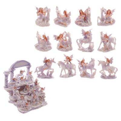 Lila Glitzer Blumenfee & Unicorn World Figuren