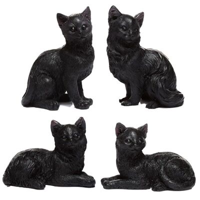 Figuras del mundo del sofá del gato negro