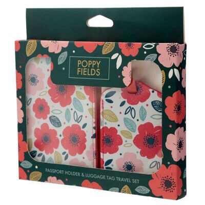 Poppy Fields Passport Holder & Luggage Tag Set