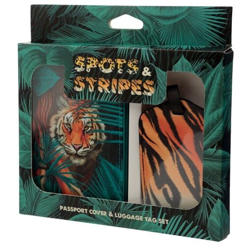Spots & Stripes Big Cat Passport Holder & Luggage Tag Set