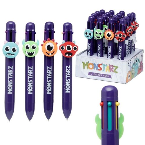 Monstarz Monster Multi Colour Pen with Charm (6 Colours)