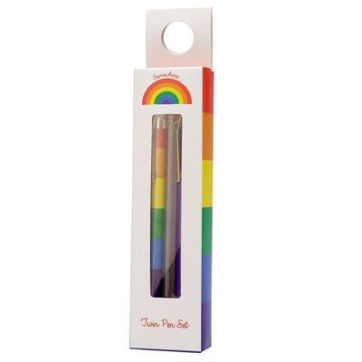 Somewhere Rainbow Pen Juego de dos bolígrafos