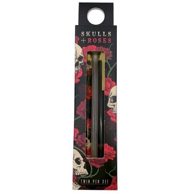 Ensemble de stylos Skulls & Roses