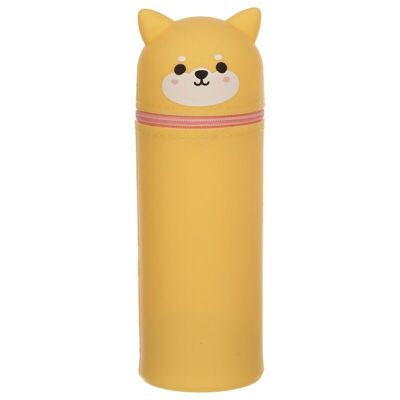Étui à crayons vertical en silicone pour chien Adoramals Shiba Inu
