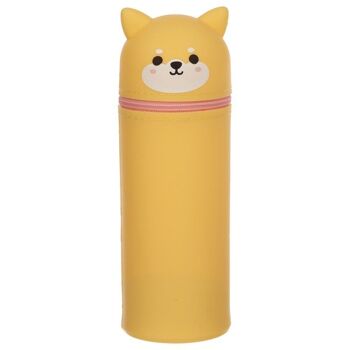 Étui à crayons vertical en silicone pour chien Adoramals Shiba Inu 1