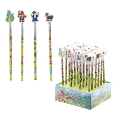 Cartoon Knight Bleistift mit Radiergummi-Aufsatz