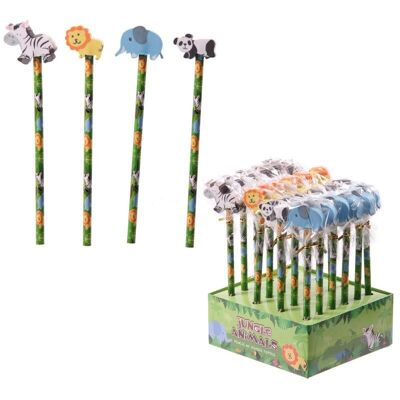 Jungle Animals Pencil with Eraser Topper