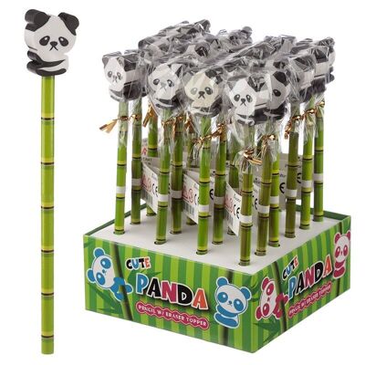 Matita Panda carino con gomma topper